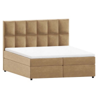 Okrově žlutá boxspring postel s úložným prostorem 180x200 cm Flip – Ropez