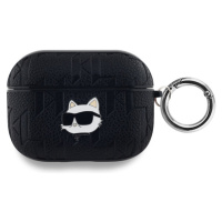 Karl Lagerfeld PU Embossed Choupette Head pouzdro AirPods Pro černé