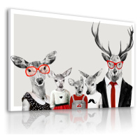 Obraz na plátně DEER FAMILY J různé rozměry Ludesign ludesign obrazy: 70x50 cm