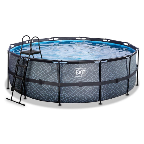 Bazén s pískovou filtrací Stone pool Exit Toys kruhový ocelová konstrukce 427*122 cm šedý od 6 l