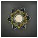 Křišťálové sklo - Svícen lotosový květ Basic, Žlutá