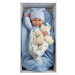 Llorens 73807 NEW BORN CHLAPEČEK - realistická panenka miminko s celovinylovým tělem - 40 cm