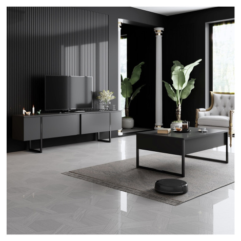 Kalune Design Sada nábytku do obývacího pokoje Luxe antracit/černá II