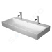 DURAVIT DuraSquare Dvojumyvadlo 1000x470 mm, se 2 otvory pro baterie, DuraCeram, alpská bílá 235