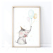 Plakát do dětského pokoje s motivem veselého slona s balony