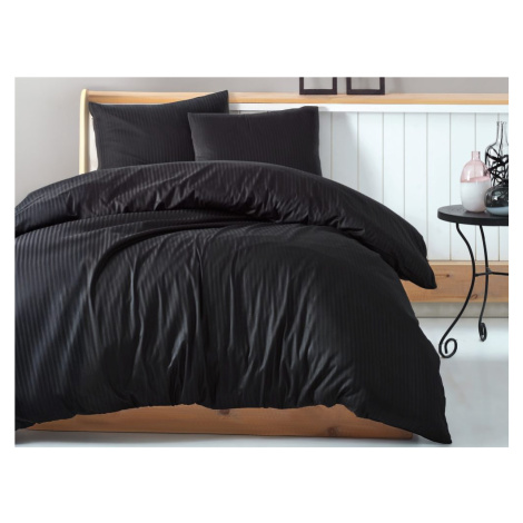 Cottonbox povlečení bavlněný satén Stripe black - 220x200 / 2x70x90 cm