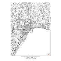 Mapa Malaga, Hubert Roguski, 30 × 40 cm