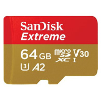 SanDisk microSDXC 64GB Extreme Action Cams and Drones + Rescue PRO Deluxe + SD adaptér