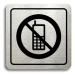 Accept Piktogram "zákaz telefonování" (80 × 80 mm) (stříbrná tabulka - černý tisk)