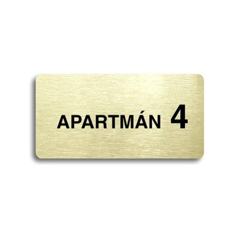 Accept Piktogram "APARTMÁN 4 II" (160 × 80 mm) (zlatá tabulka - černý tisk bez rámečku)