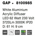 Nova Luce Moderní úzké stropní LED svítidlo Gap v bílé a černé barvě - 62 W LED, 3720 lm, pr. 61