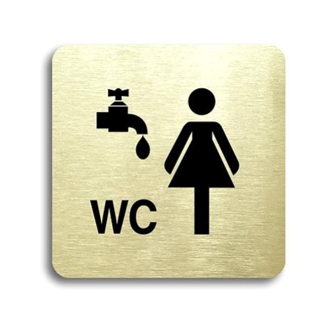 Accept Piktogram "umývárna, WC ženy" (80 × 80 mm) (zlatá tabulka - černý tisk bez rámečku)