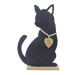 Dekorace kočka na podstavci filc černá 45cm
