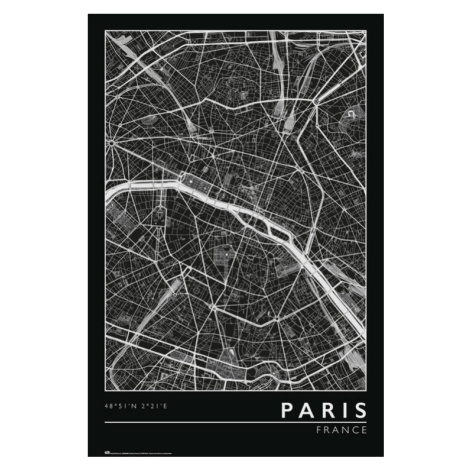 Plakát, Obraz - Paris - City Map, (61 x 91.5 cm)