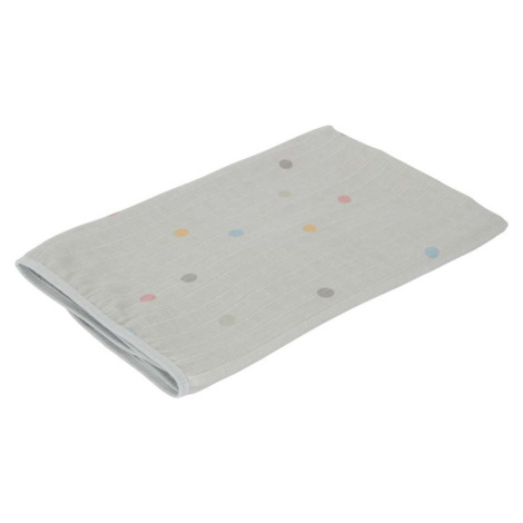 Šedý mušelínový dětský ručník Kindsgut Dots, 90 x 90 cm