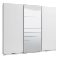 Třídveřová posuvná skříň se zrcadlem auri 270 - bílá/bílá lesk
