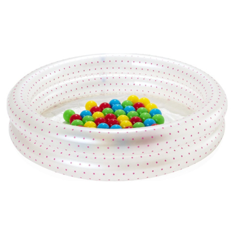 BESTWAY Dětský bazén s míčky, hruh, 91cm, růžový