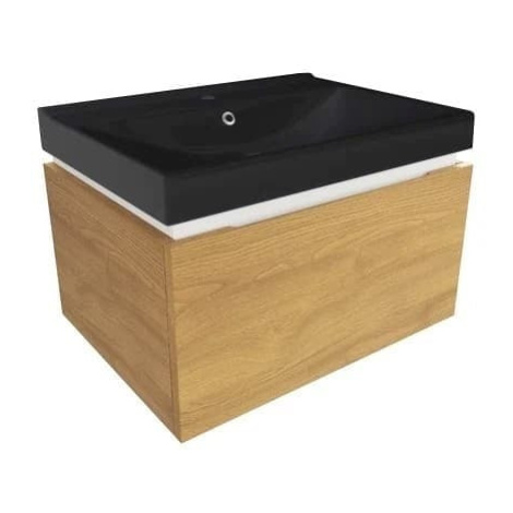 Koupelnová skříňka s umyvadlem SAT Feel 60x30x46 cm dub medový mat SATFEEL60DMU1MB
