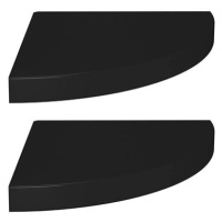 Shumee plovoucí rohová černá 2ks 35×35×3,8 cm MDF, 323920