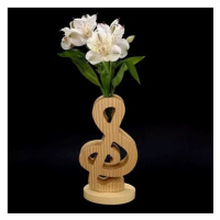 AMADEA Dřevěná váza ve tvaru houslového klíče, masivní dřevo, výška 24 cm