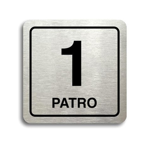 Accept Piktogram "1 patro" (80 × 80 mm) (stříbrná tabulka - černý tisk)