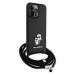 Karl Lagerfeld Saffiano KC Metal PIN Crossbody iPhone 14 Pro Max černý