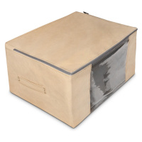 Úložný box-organizér na lůžkoviny a oblečení, béžová, 60x45x30 cm Mybesthome