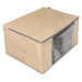 Úložný box-organizér na lůžkoviny a oblečení, béžová, 60x45x30 cm Mybesthome
