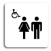 Accept Piktogram "WC ženy, muži, invalidé II" (80 × 80 mm) (bílá tabulka - černý tisk bez rámečk