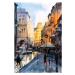 Ilustrace Watercolor Painting - Street View of Paris, CYCV, 26.7 × 40 cm