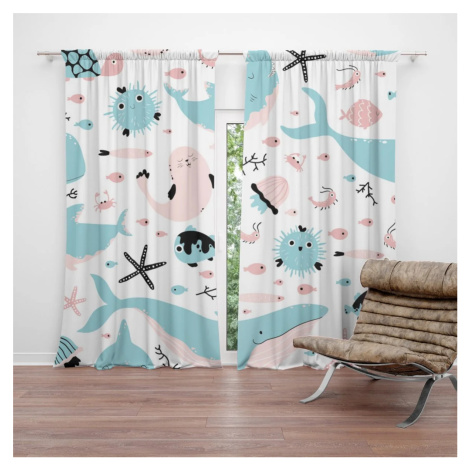 Závěs Animovaný mořský svět: 2ks 140x250cm