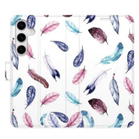 iSaprio flip pouzdro Colorful Feathers pro Samsung Galaxy S24