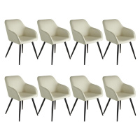 tectake 404065 8 židle marilyn stoff - krémová/černá - krémová/černá