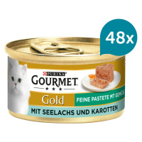 Gourmet Gold jemná paštika s treskou tmavou a mrkví 48 × 85 g