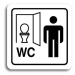Accept Piktogram "WC muži kabinka" (80 × 80 mm) (bílá tabulka - černý tisk)