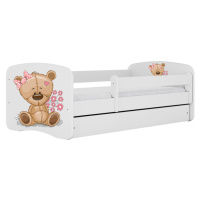 Kocot kids Dětská postel Babydreams méďa s kytičkami bílá, varianta