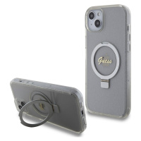 Guess IML Ring Stand Glitter MagSafe kryt iPhone 15 Plus čirý