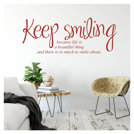 Nálepka na zeď - Keep smiling (citát na zeď) INSPIO