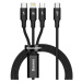 Kabel USB 3 v 1 Baseus Rapid Series, micro USB / Lightning / USB-C, 20 W, 1,5 m (černý)