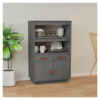 vidaXL Skříň highboard šedá 67 x 40 x 108,5 cm masivní borové dřevo