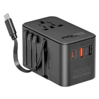 Promate TripMate - GaN70R 3v1 70 W, USB - C kabel