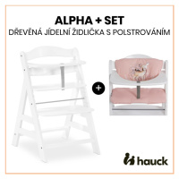 HAUCK - Alpha+ set 2v1 dřevená židle, white + polstrování Sweety