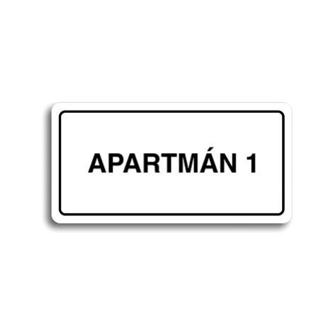Accept Piktogram "APARTMÁN 1" (160 × 80 mm) (bílá tabulka - černý tisk)