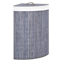 Shumee Rohový bambusový koš na prádlo šedý 60 l