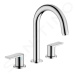 HANSGROHE Vernis Shape Umyvadlová baterie s výpustí, 3-otvorová instalace, chrom 71563000