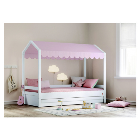 Domečková postel se stříškou a úložným prostorem fairy ii