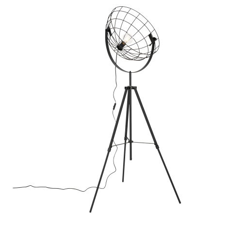 Průmyslová stojací lampa na stativu černá 50 cm nastavitelná - Hanze QAZQA