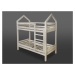 ELIS DESIGN Domečková postel patrová s volitelnou zábranou šedá rozměr lůžka: 90 x 180 cm, šuplí