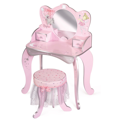 DeCuevas 55534A Dřevěný toaletní stolek se zrcadlem a dřevěnou židlí Magic Maria 2022