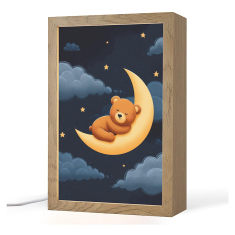 OnlyWow NOČNÍ LAMPIČKA Medvídek - Měsíc - Mraky - Hvězdy 20x30 cm